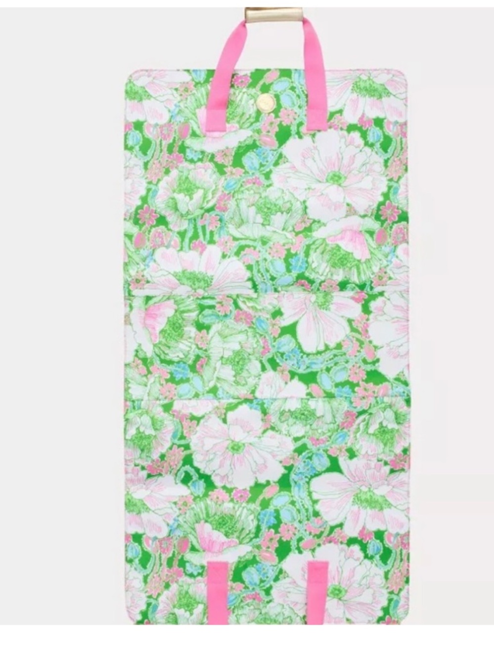 Lilly Pulitzer Green & Pink Floral Garment Bag-Putting Green Poppyland